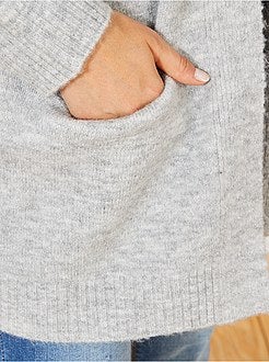 Casaco comprido em malha fofa - Kiabi