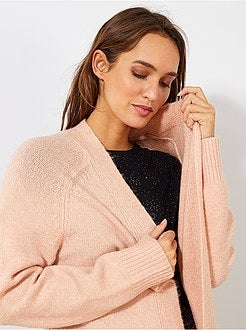 Casaco comprido em malha fofa - Kiabi