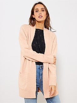 Casaco comprido em malha fofa - Kiabi