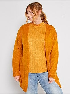 Casaco comprido em malha grossa - Kiabi