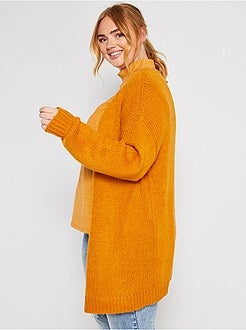 Casaco comprido em malha grossa - Kiabi