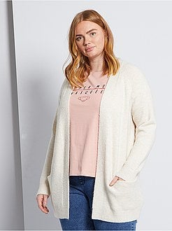 Casaco comprido em malha suave e quente - Kiabi