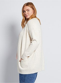 Casaco comprido em malha suave e quente - Kiabi