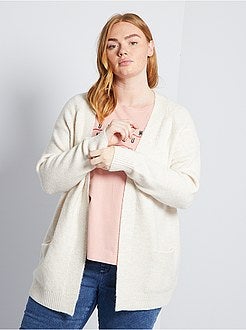 Casaco comprido em malha suave e quente - Kiabi