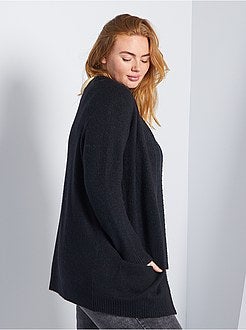 Casaco comprido em malha suave e quente - Kiabi