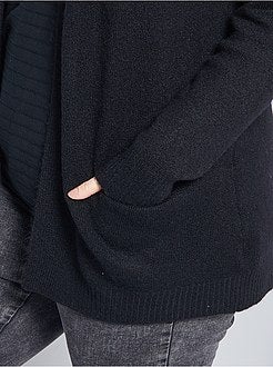 Casaco comprido em malha suave e quente - Kiabi