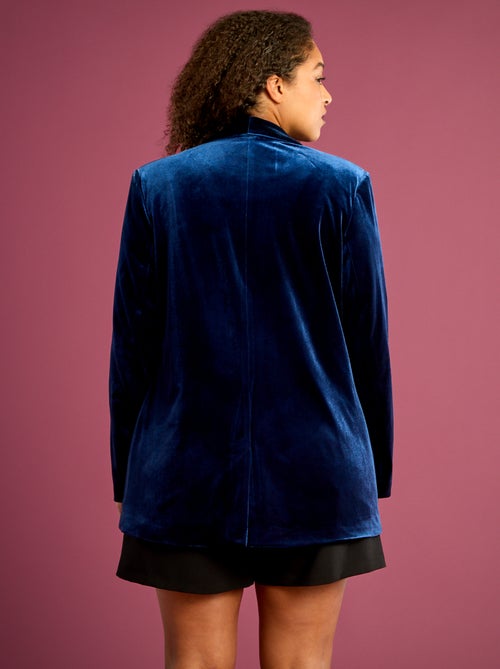 Casaco comprido em veludo acetinado - Kiabi