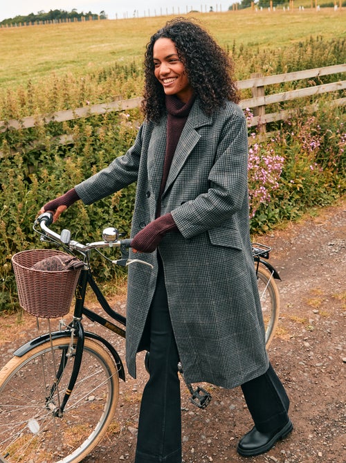 Casaco comprido estilo lã - Kiabi