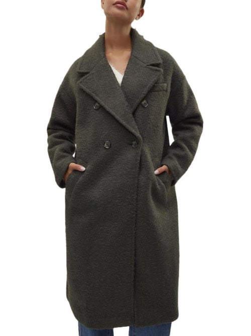 Casaco Comprido Feminino Vero Moda Liteerika Cinzento - Kiabi Casaco Comprido Feminino Vero Moda Liteerika Cinzento - Kiabi