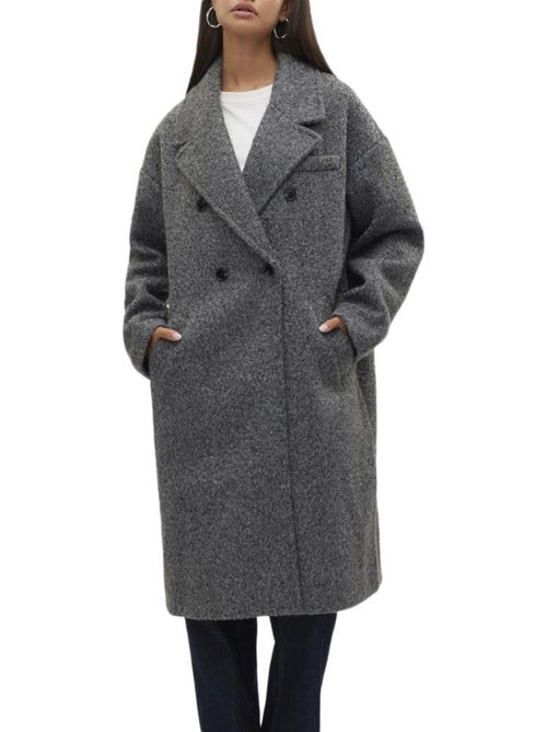 Casaco Comprido Feminino Vero Moda Liteerika Cinzento Claro - Kiabi