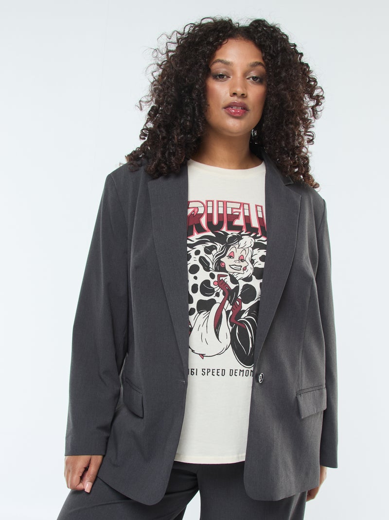 Casaco comprido oversize Cinza - Kiabi