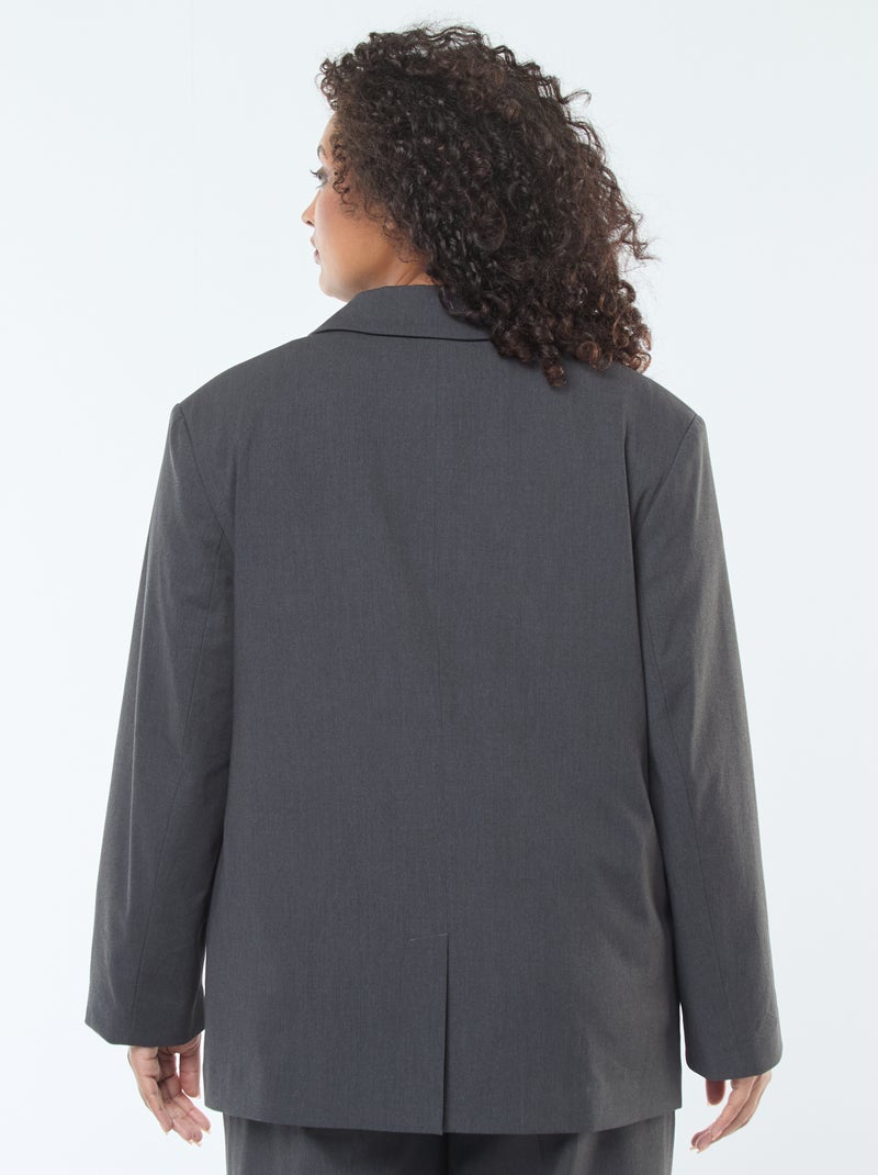 Casaco comprido oversize Cinza - Kiabi