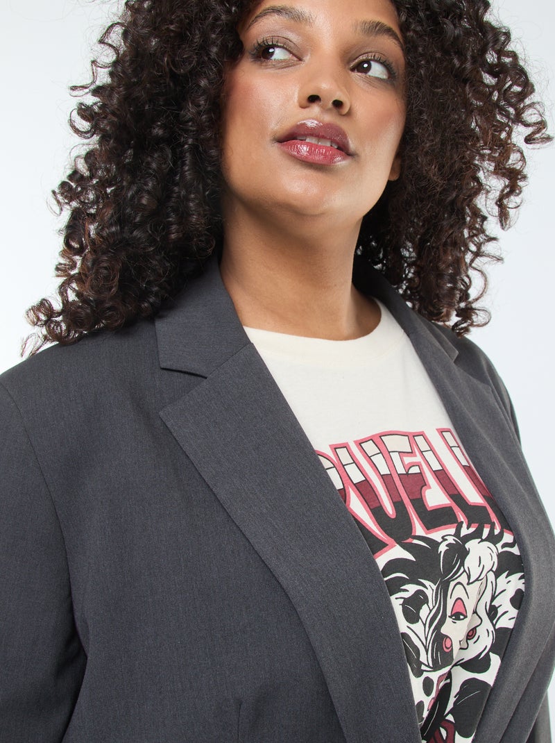 Casaco comprido oversize Cinza - Kiabi