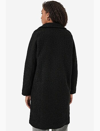 Casaco comprido oversized em peluche texturizada bdart