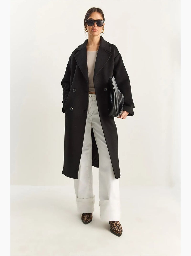 Casaco comprido oversized lucci Preto - Kiabi