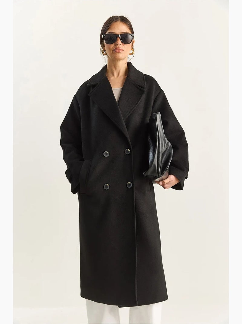 Casaco comprido oversized lucci Preto - Kiabi