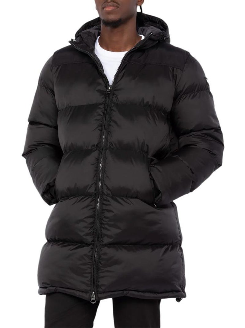 Casaco Comprido Preto de Homem com Capuz Schott MICKS Preto - Kiabi