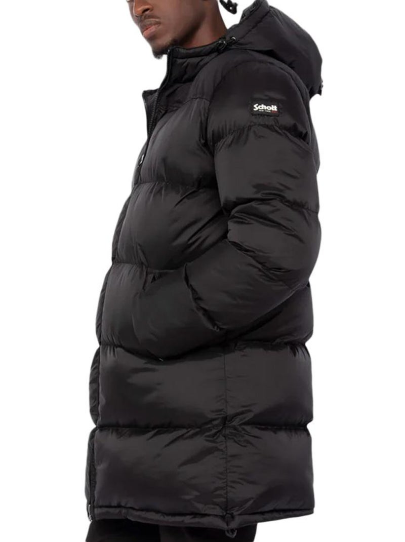 Casaco Comprido Preto de Homem com Capuz Schott MICKS Preto - Kiabi
