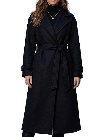 Casaco Comprido Preto de Mulher Vero Moda Vmamanda com Cinto