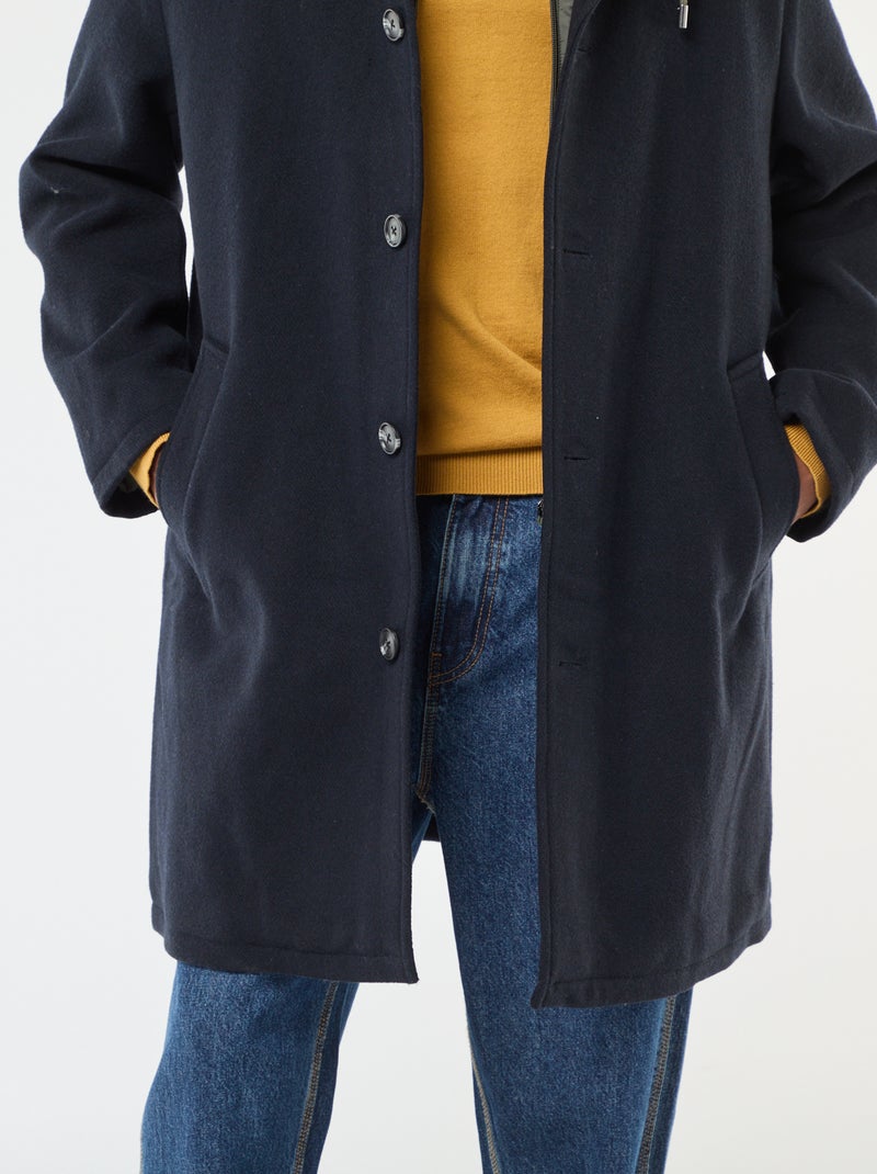 Casaco comprido quente e elegante Azul - Kiabi