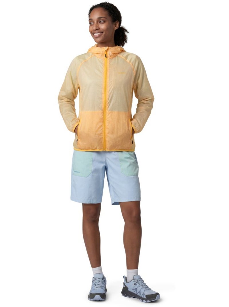 Casaco corta-vento de caminhada ultraleve mulher Amarelo - Kiabi