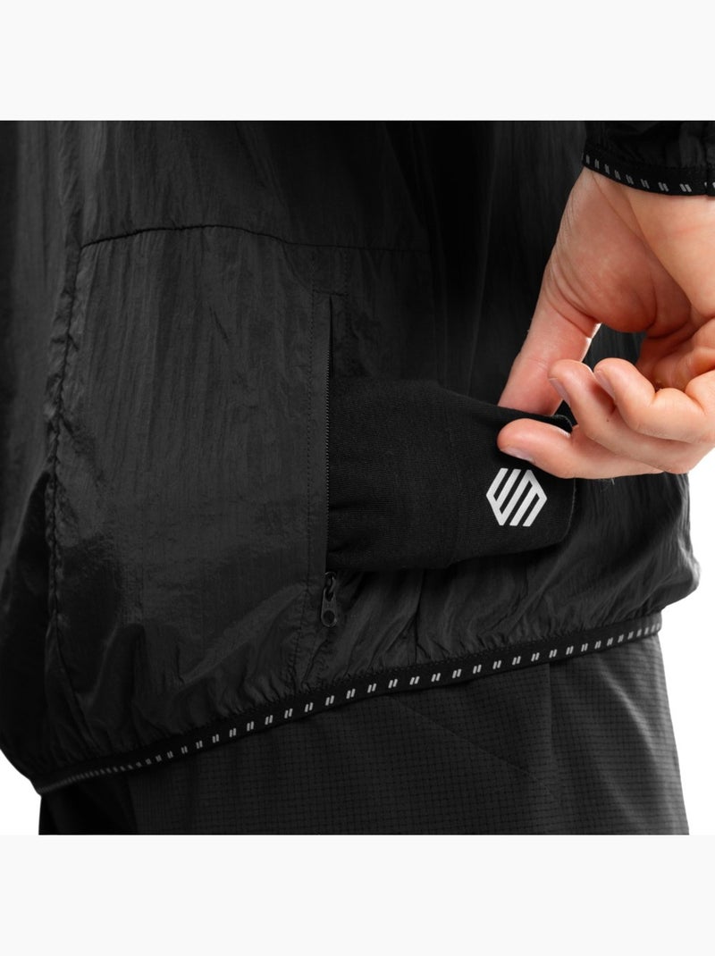 Casaco corta-vento de corrida para homem Preto - Kiabi