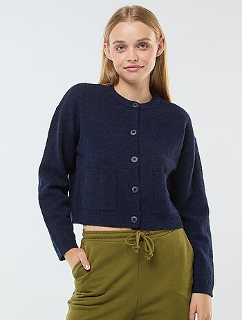 Casaco cropped em malha