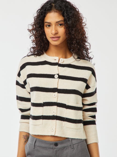 Casaco cropped em malha - Kiabi