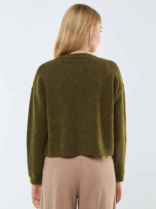 Casaco cropped em malha - Kiabi