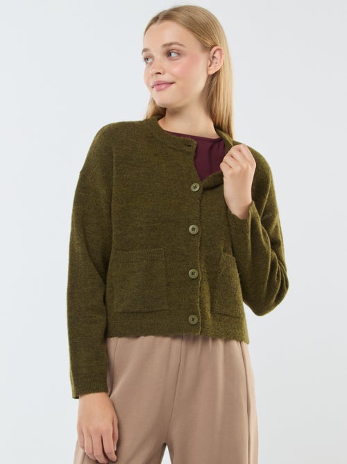 Casaco cropped em malha - Kiabi