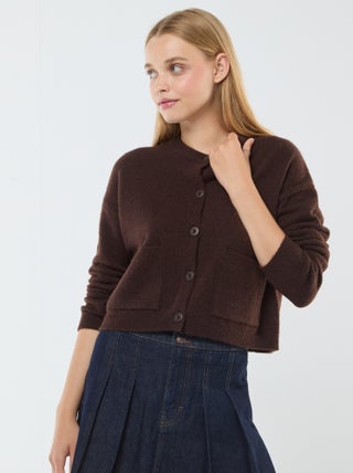 Casaco cropped em malha