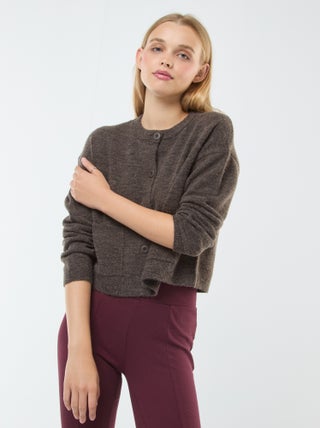 Casaco cropped em malha