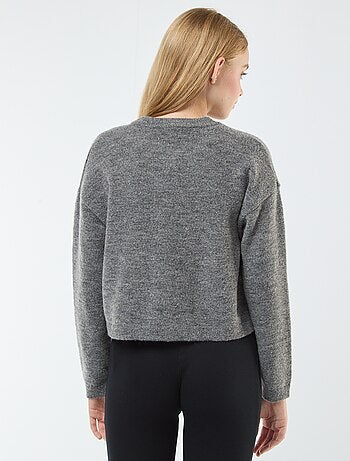 Casaco cropped em malha