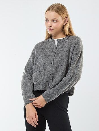 Casaco cropped em malha