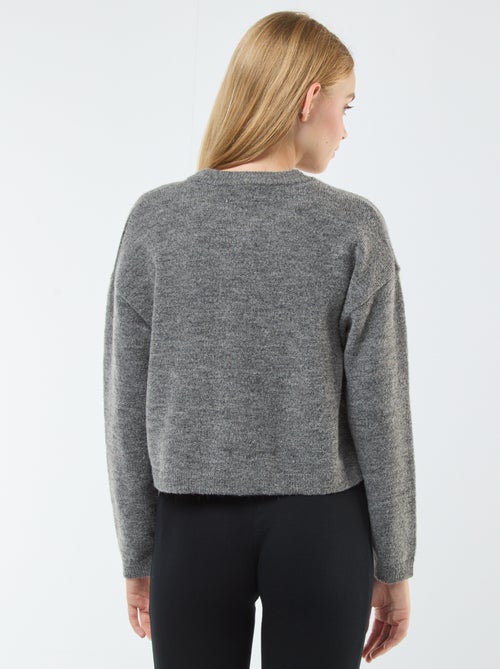 Casaco cropped em malha - Kiabi