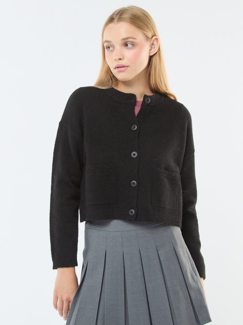 Casaco cropped em malha - Kiabi