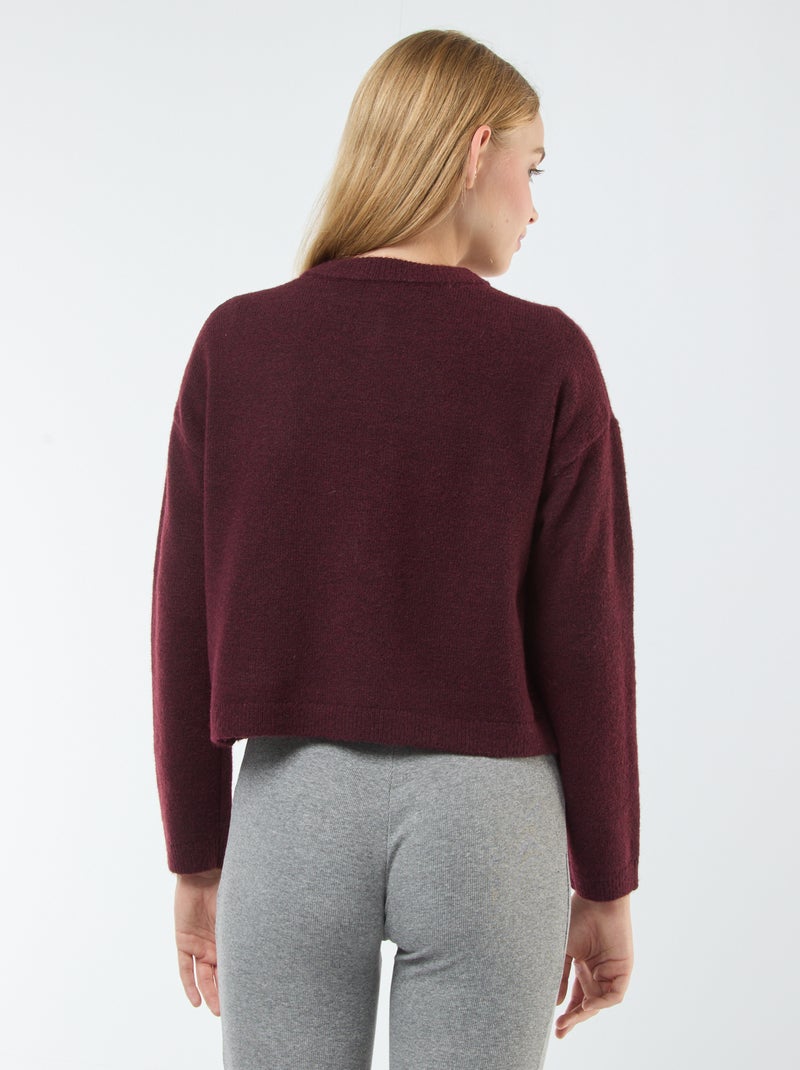 Casaco cropped em malha Vermelho - Kiabi