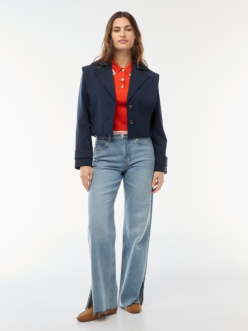 Casaco cropped estilo trench coat - Kiabi