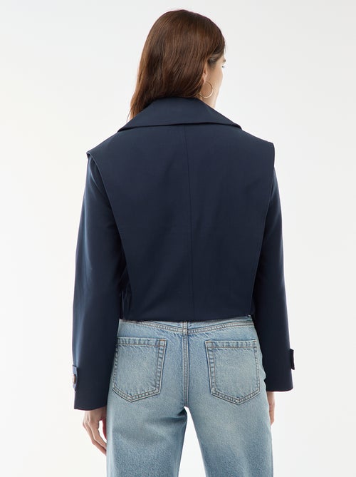 Casaco cropped estilo trench coat - Kiabi