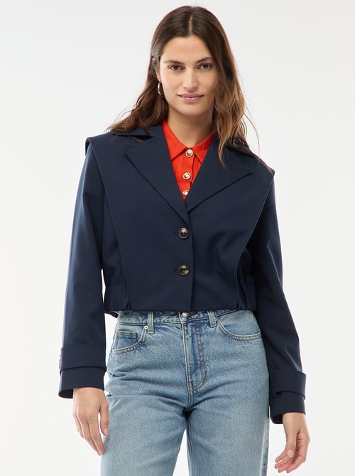 Casaco cropped estilo trench coat - Kiabi