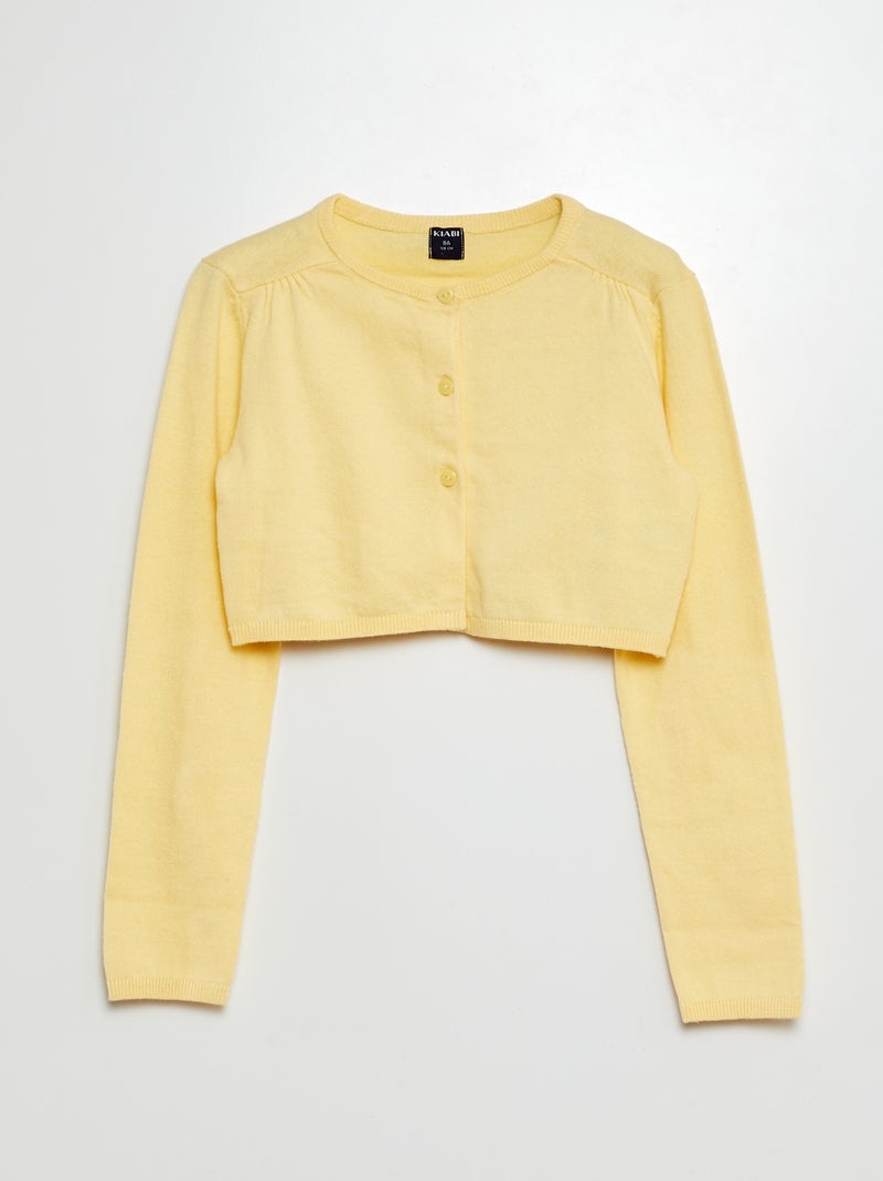 Casaco curto bolero canelado AMARELO - Kiabi