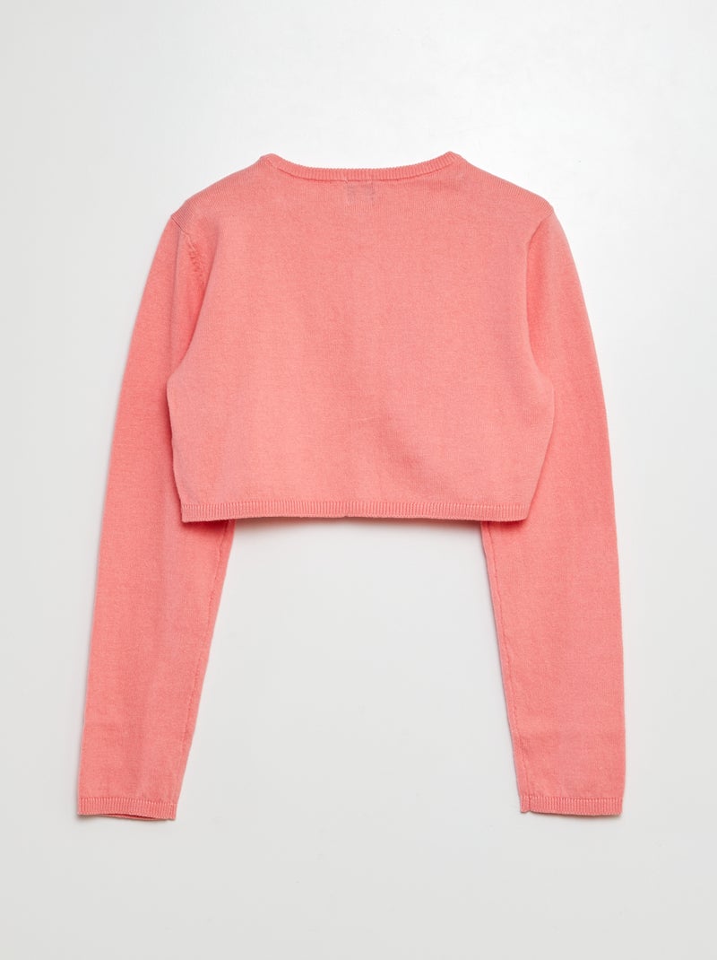 Casaco curto bolero canelado ROSA - Kiabi