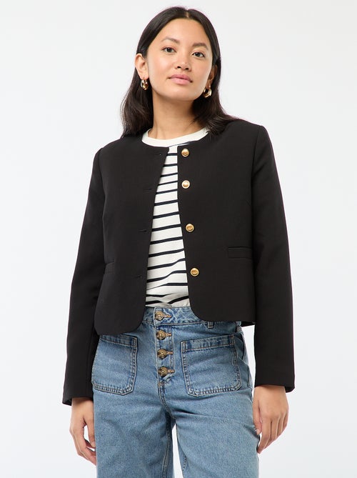 Casaco curto com botões dourados - Kiabi