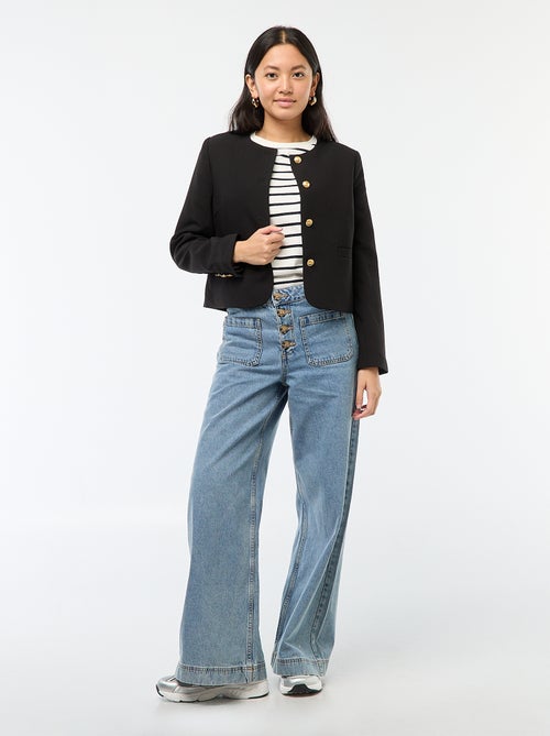 Casaco curto com botões dourados - Kiabi