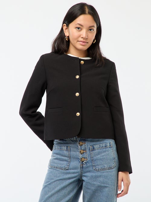 Casaco curto com botões dourados - Kiabi