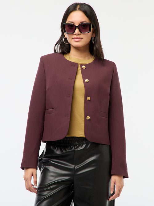 Casaco curto com botões dourados - Kiabi