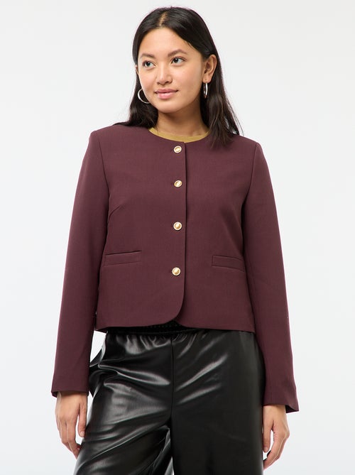 Casaco curto com botões dourados - Kiabi