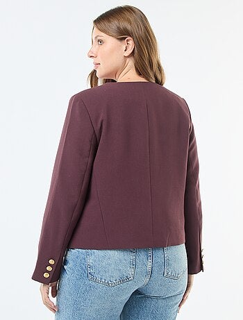 Casaco curto com botões retro