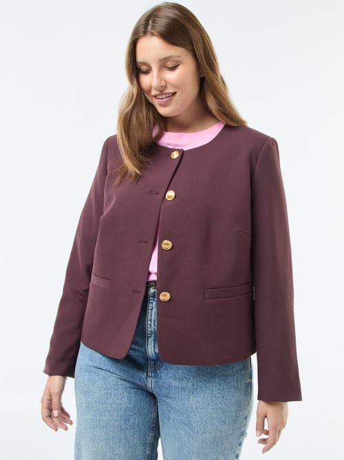 Casaco curto com botões retro - Kiabi