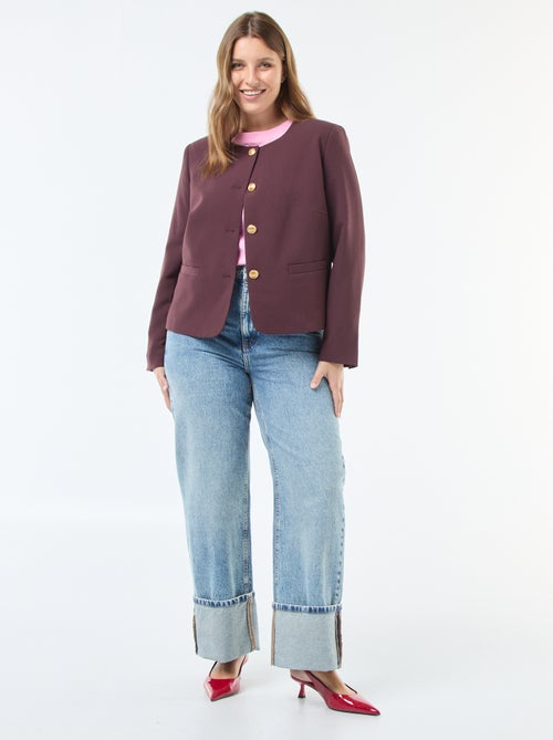 Casaco curto com botões retro - Kiabi